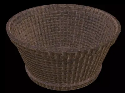 Medieval Wicker Basket 0  Game Ready Prop Low-poly 3D model