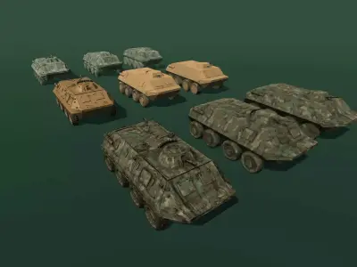 Armoured personnel carrier Low-poly 3D model purchase