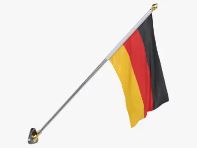Germany Cloth Flag Wall Mount Animated 3D model