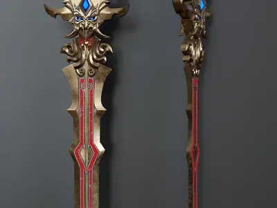 Set of stylized viking weapons 3D Model Collection