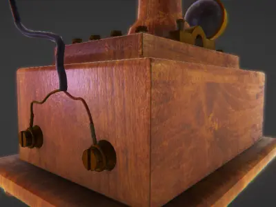 Vintage Telephone Free low-poly 3D model
