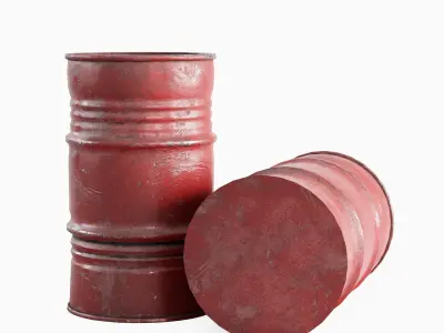 Industrial Barrel 01  Low-poly 3D model