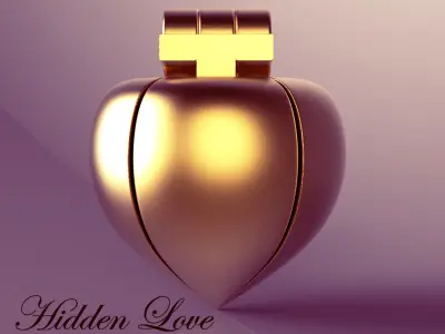 Hidden Love Pendant 3D model