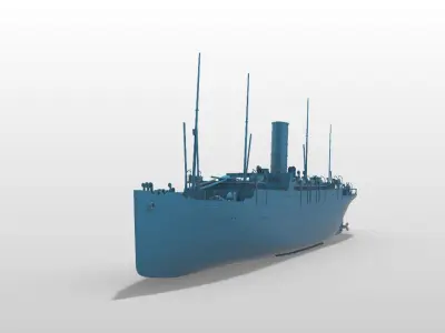 RMS Carpathia full hull and waterline printable model 3D print model