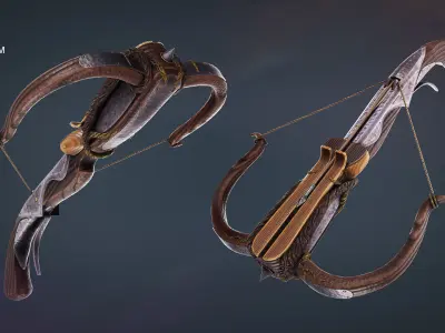 Fantasy Crossbow Low-poly 3D model