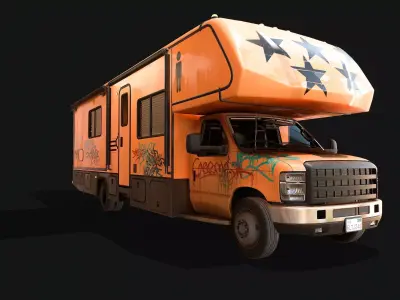 Campervan Low-poly 3D model
