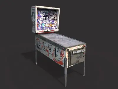 Old Pinball Machine 3D model