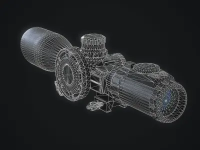 Sniper Scope UTG Accushot EZ-Tap Low-poly 3D model