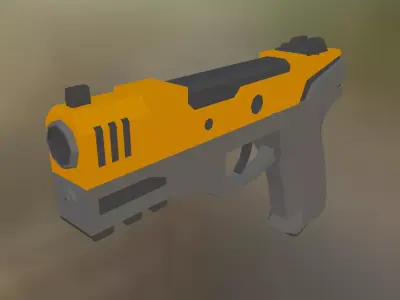Sci Fi Pistol game ready Low-poly 3D model