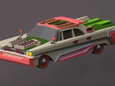 Scifi vehicles pack Low-poly 3D model