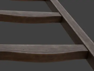 Ladder wooden Low-poly 3D model purchase