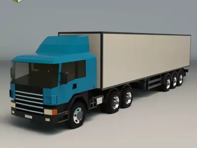 Low Poly Cargo Truck 02 Low-poly 3D model