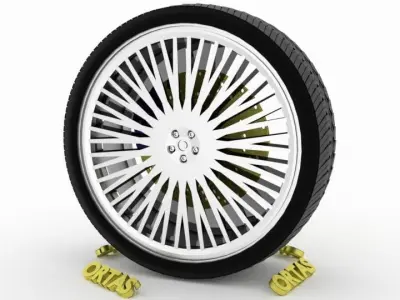 ORTAS CAR WHEEL RIM 88 GAME READY WHEEL RIM TIRE 3D model
