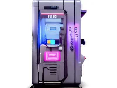 Futuristic Vending Machine 3D Model Low-poly 3D model purchase