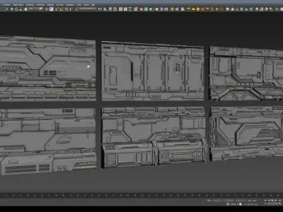 Sci-Fi Architecture Panels Pack vol 02-PBR 3D model