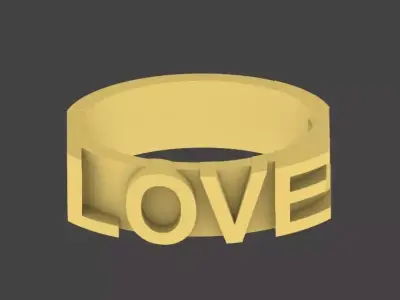 Stylish Love Ring Design for Gold  3D print model