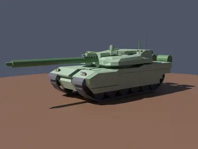 Tank -  French Leclerc Low-poly 3D model