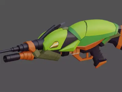 Scarab Shotgun Game Ready 3D Model Low-poly 3D model