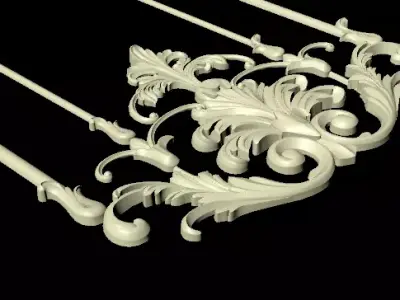 Central decor ornament for furniture 3D model 1163