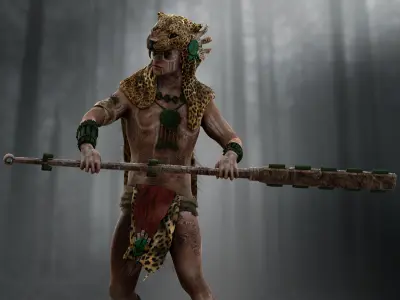 Mayan Warrior Low-poly 3D model