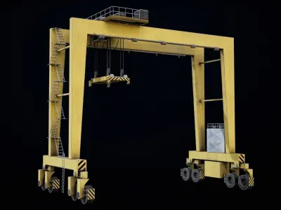 RTG Port Crane PBR Low-poly 3D model