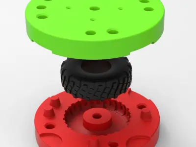 Mold for diecast military truck tire 6 Scale 1 to 25 3D print model