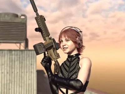 M4 Belt-Fed Support Rifle MW for G8F and G 3D model