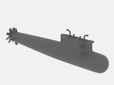 Simple Submarine Low-poly 3D model