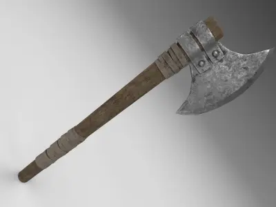 Medieval battle axe 2 Low-poly 3D model