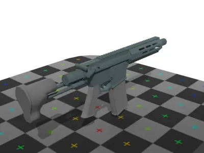 M7A1 Rifle short barrel M16 Style Assault Rifle Free low-poly 3D model
