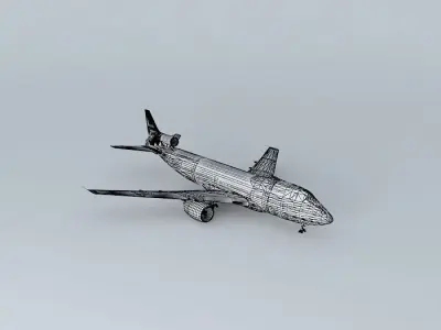 Template Boeing 747 300 Tri jet Free 3D model