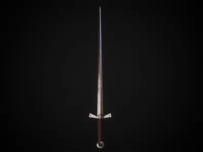 Crusader Sword Low-poly 3D model