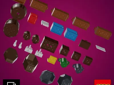 Collection of 30 unique 3D LEGO models 3D print model