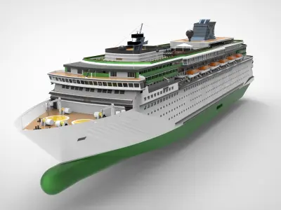 Cruise ship II Low-poly 3D model