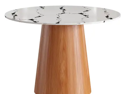 Round Dining Table Small Kitchen Table Low-poly 3D model