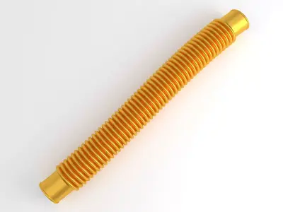 Hog Oval Corrugated Hose 01 Gold 3D model