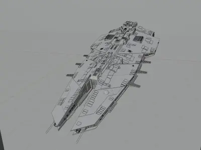 spaceship low poly Low-poly 3D model