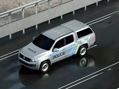 Highway Police Pickup 3D model
