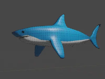 Shark low poly 3D model