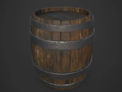 wood barrel 3D model purchase