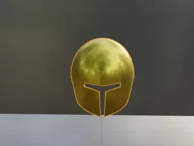 gold sporten helmet Low-poly 3D model