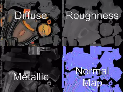 Orange Tactical Rifle model pack Low-poly 3D model