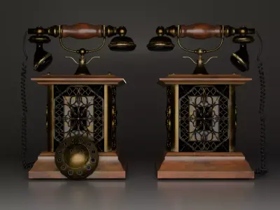 Retro Telephone - Game Ready  Low-poly 3D model