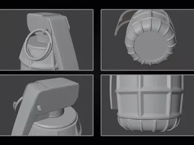 DM51 Hand Grenade Low-poly 3D model
