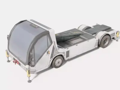 Airplane tow truck Low-poly 3D model