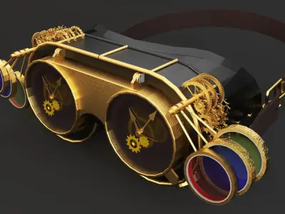 2- Steampunk Glasses- High detail 3d models Low-poly 3D model