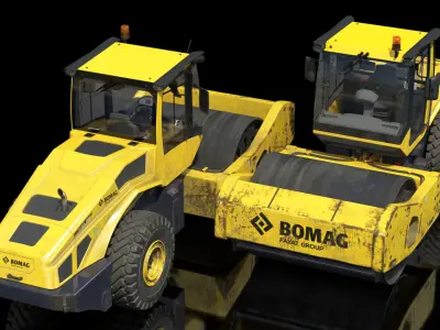 BOMAG BW226 DH5 Single Drum Compactor Dirty 3D model