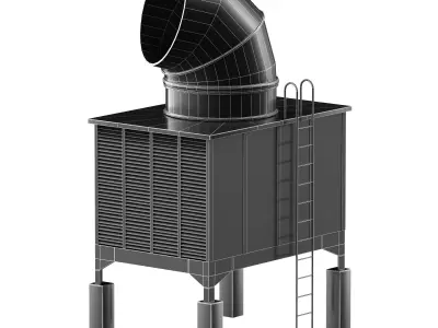 Rooftop Unit Low-poly 3D model buy