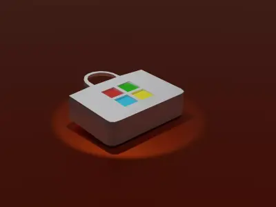 Microsoft store logo 3d Free low-poly 3D model