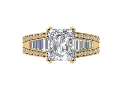 Radiant Art Deco Ring 3D print model 6